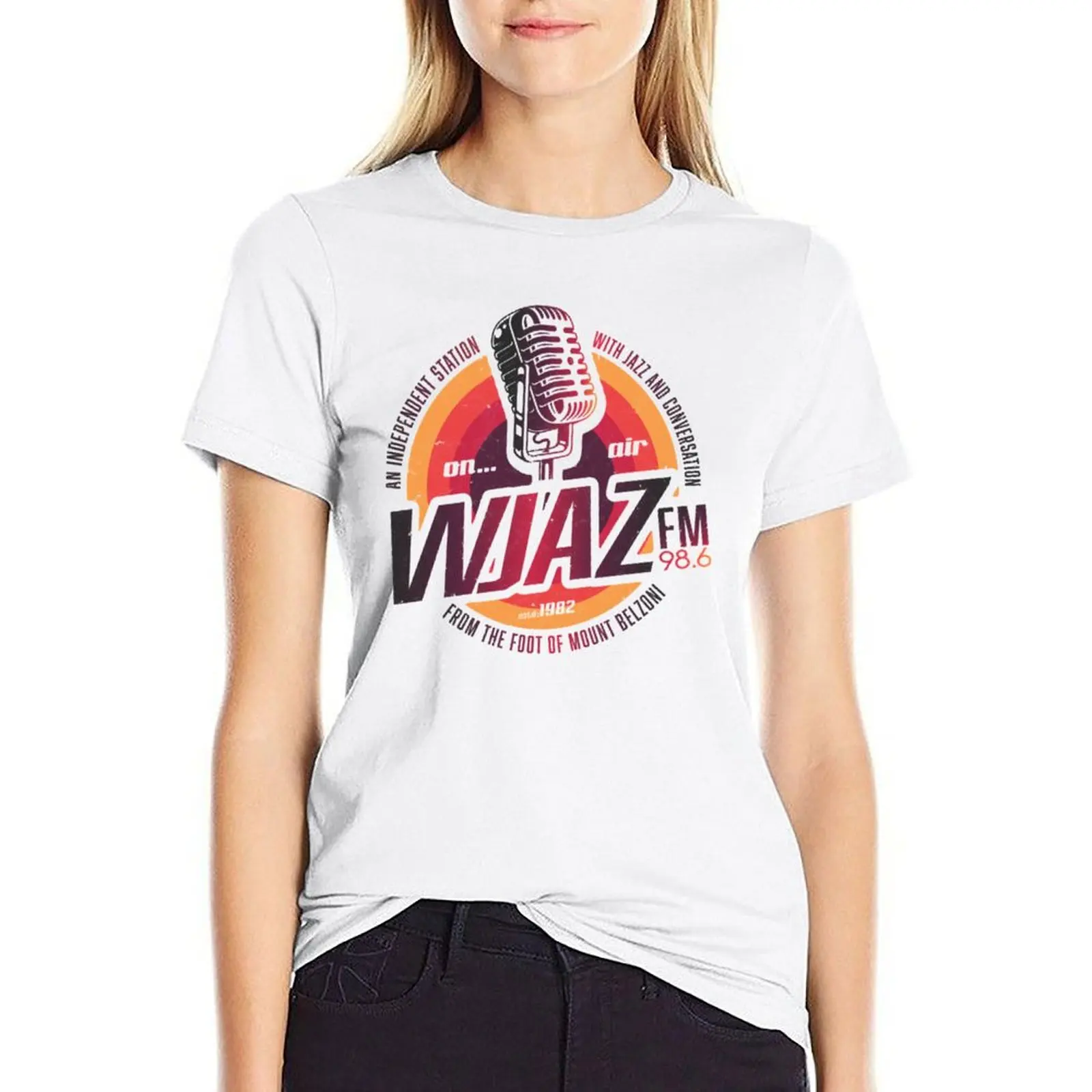 Vintage Radio WJAZ T-shirt summer clothes tees summer clothes for Women