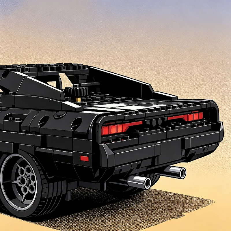 1077Pcs technology Car dodge Charger racing building block model Movie Fast and Furious Famous car brick boy toy gift view 5