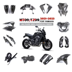 For Yamaha MT09 FZ09 2021 2022 2023 Carbon Fiber Motorcycle Accessories Fender Frame Cover Winglets Side Panel Fairing Kit