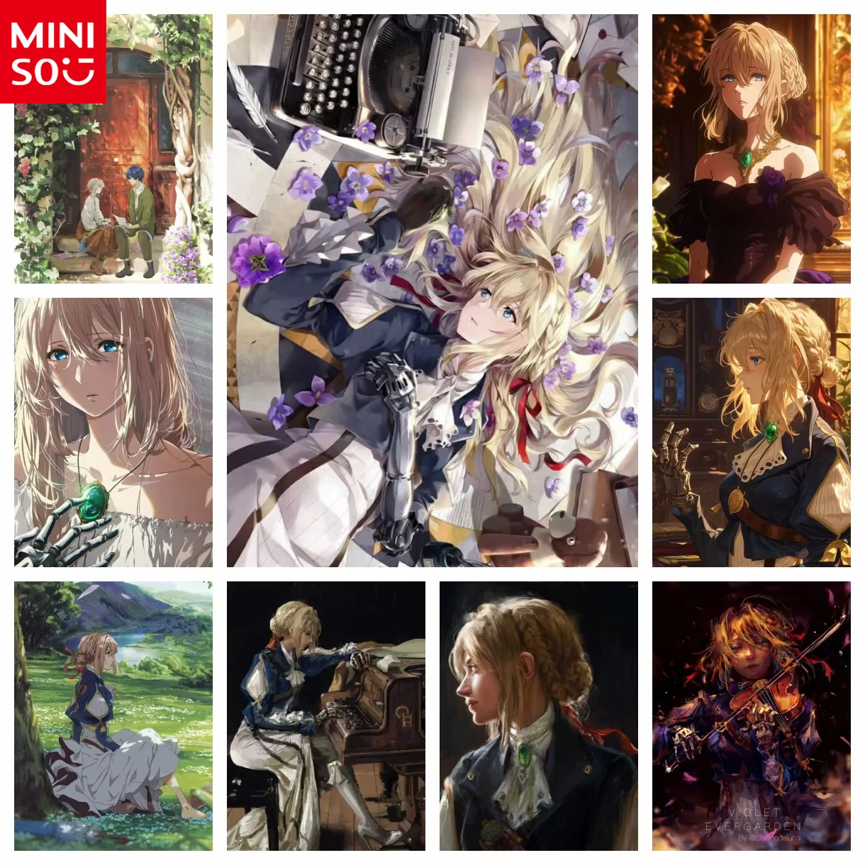 

MINISO DIY Diamond Painting Japanese Cartoon characters Violet Evergarden Diamond Embroidery Mosaic Cartoon Home Decor Gift