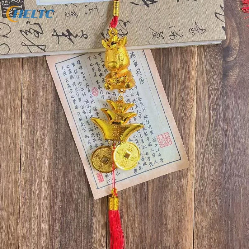 1 Buah 2026 Tahun Kuda Ornamen Hiasan Dinding Tahun Baru Dekorasi Keberuntungan Hadiah Liontin Kecil Pot Tanaman Hijau Pindah Rumah