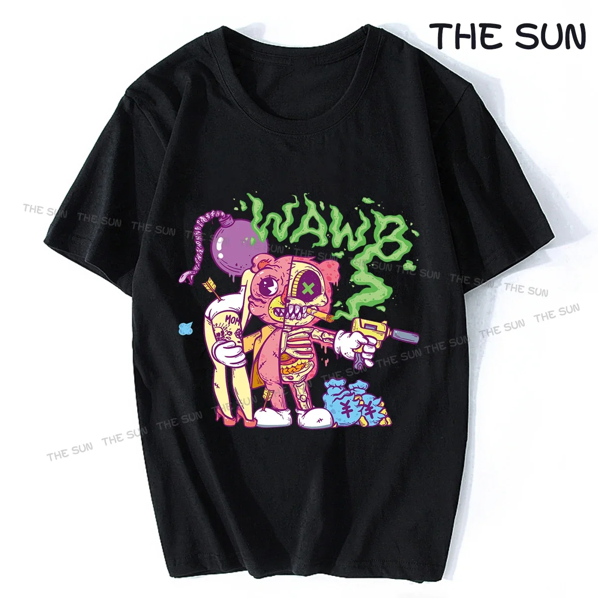 

Mens Clothes Men's Hip Hop Harajuku Casual T-Shirt Graffiti Printing Shirt Street Fashion Short Sleeve Clothing WOMEN Cotton