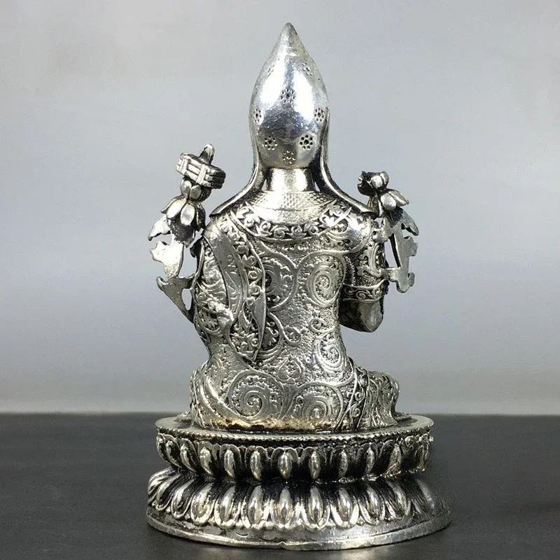 Tibetan Buddhism Tsongkhapa Master Statue Hand Carved Guru Sculpture Dharma Altar Worship Ornament