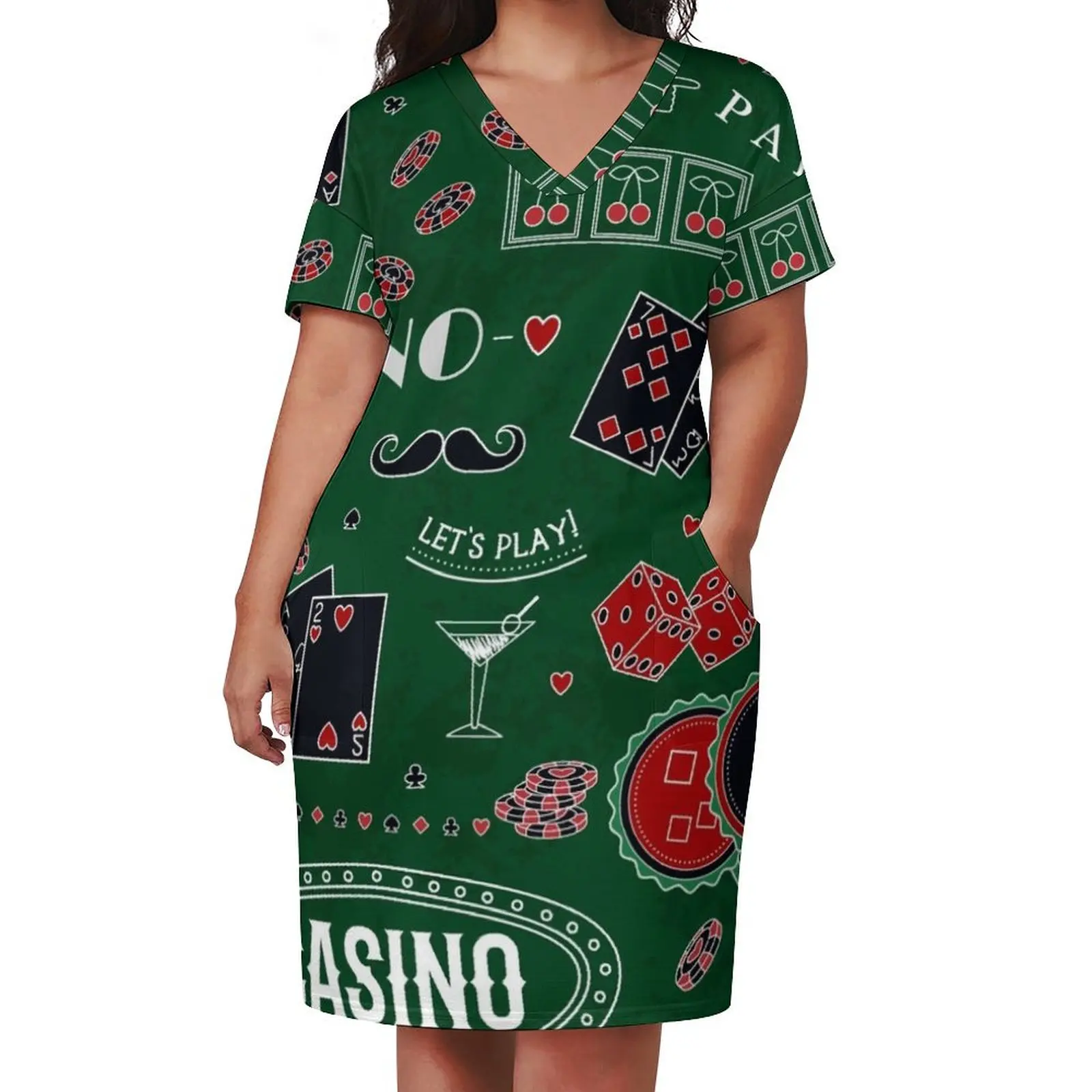 Casino theme. Gambling symbols. Loose Pocket Dress party dress women elegant luxury summer dresses ladies 2025