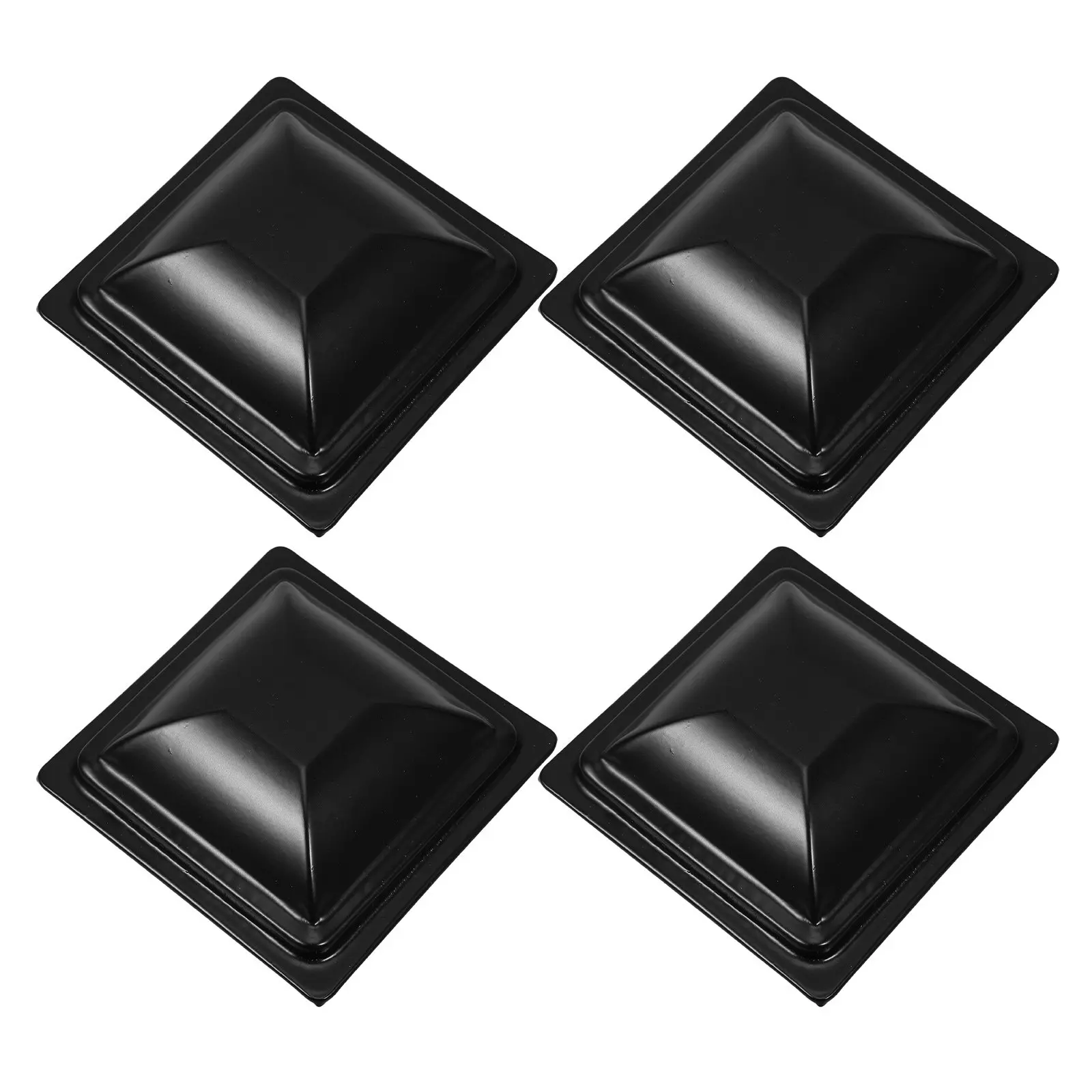 4Pcs Fence Post Caps Pyramid Style Decorative Cover Black 3.1x3.1 Inch Wood Aluminum Mailbox Posts Weatherproof Metal Railing