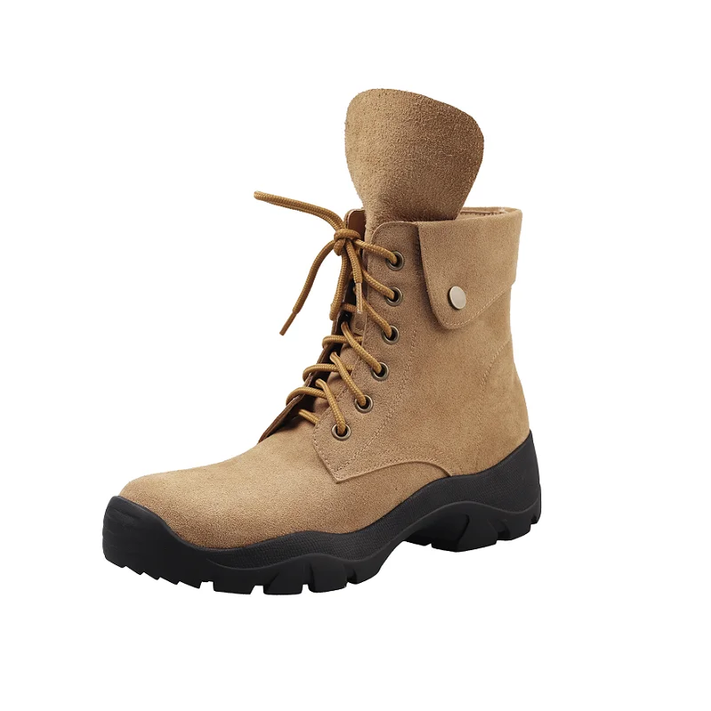 امرأة الأحذية أحذية رياضية كاجوال بوتاس الدانتيل متابعة أحذية بوت قصيرة البقر المدبوغ أحذية جولة تو ربيع الخريف امرأة أحذية رياضية كاجوال #1