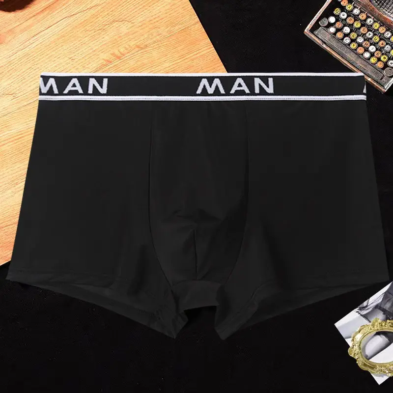 3 Pcs Men\'s Underwear Flat Angle Pants Ice Silk Breathable Smooth And Seamless Underwear Youth Four Corner Shorts Trend