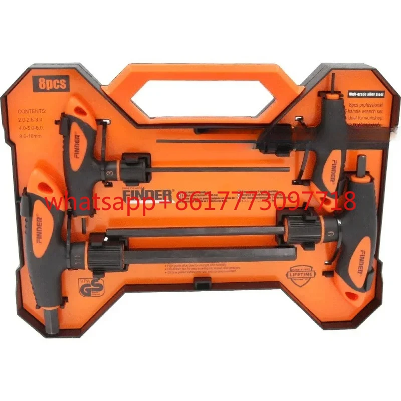 Hardware Hand Tool 8pc Multi Specification Orange Black Dual Color T-shaped Allen Wrench Multifunctional Wrench