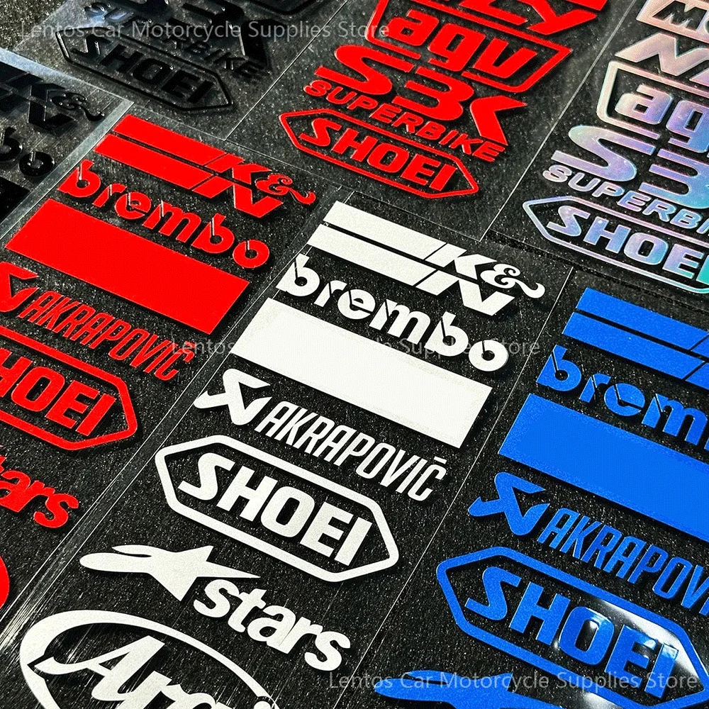 Reflective Waterproof Laser Stickers for Motorcycle Modification Racing Sponsor Decor Scooter Fender Helmet Car Decals