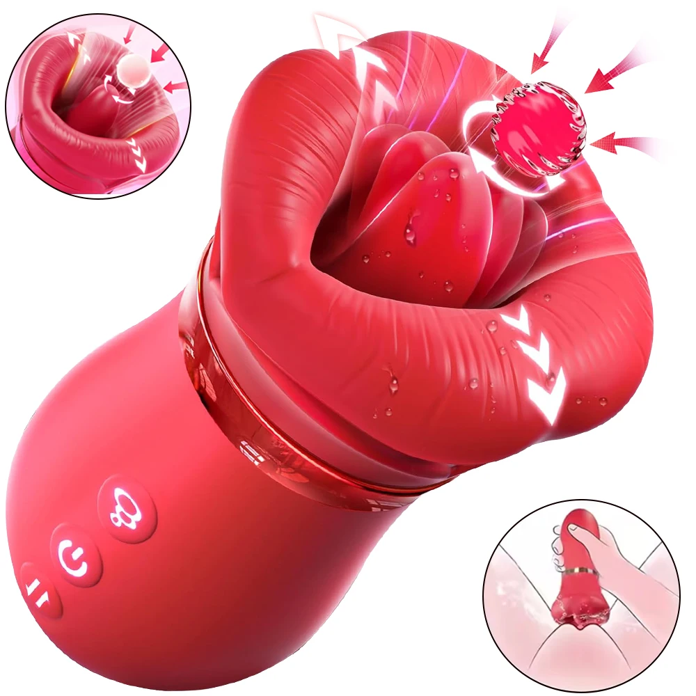 Aplikacja Bluetooth Sterowanie Wibrator do Ust Damski Lizanie Językiem Ssanie Piersi Cunnilingus Flirtujący Wibrator Druga Fala Masturbator