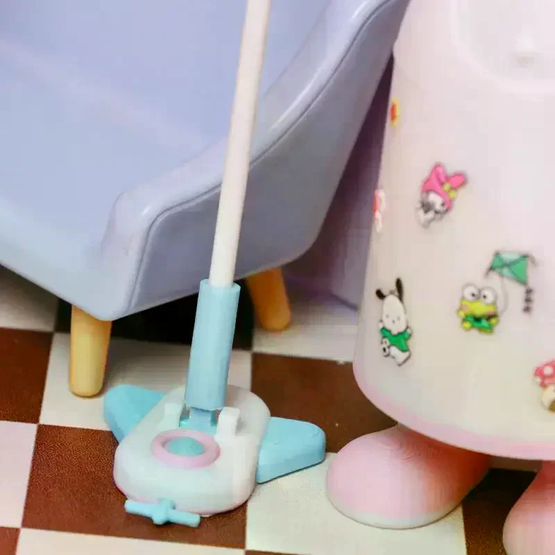 1Pcs Dollhouse Miniature Dustpan/ Aircraft Mop Simulation Model Funiture Accessories For Doll House Decor Pretend Play Toys Gift