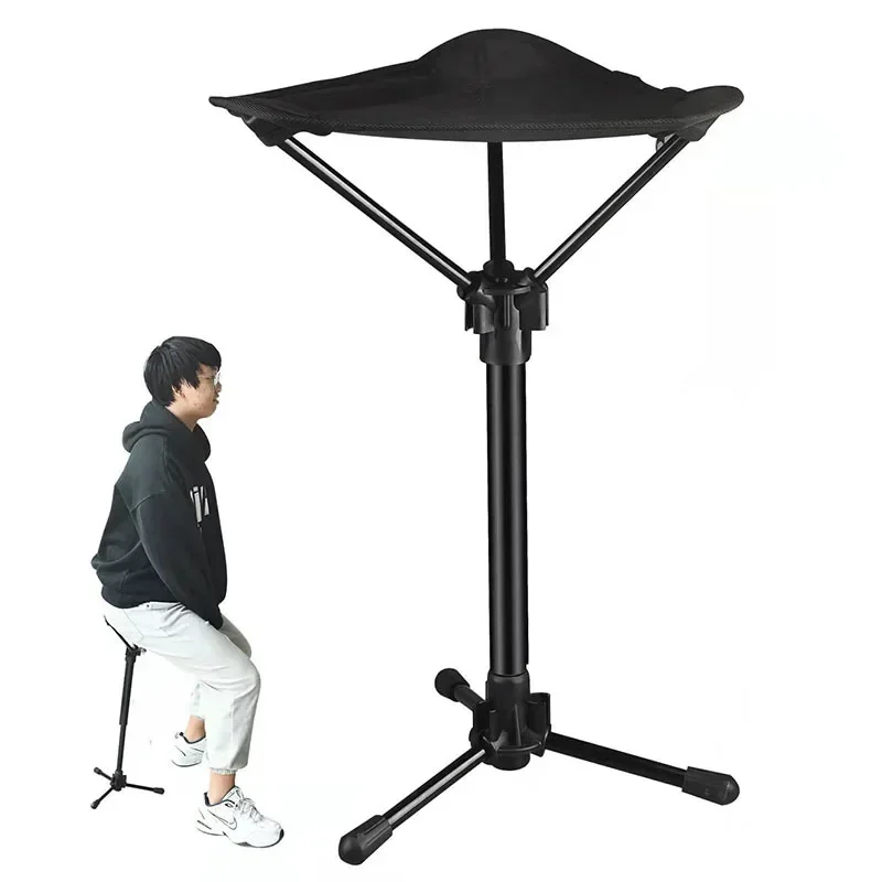 

Mini Portable Outdoor Travel Queuing Camping Stool Maza Fishing Chair Beach Chair Triangle Telescopic Stool One Leg Stool