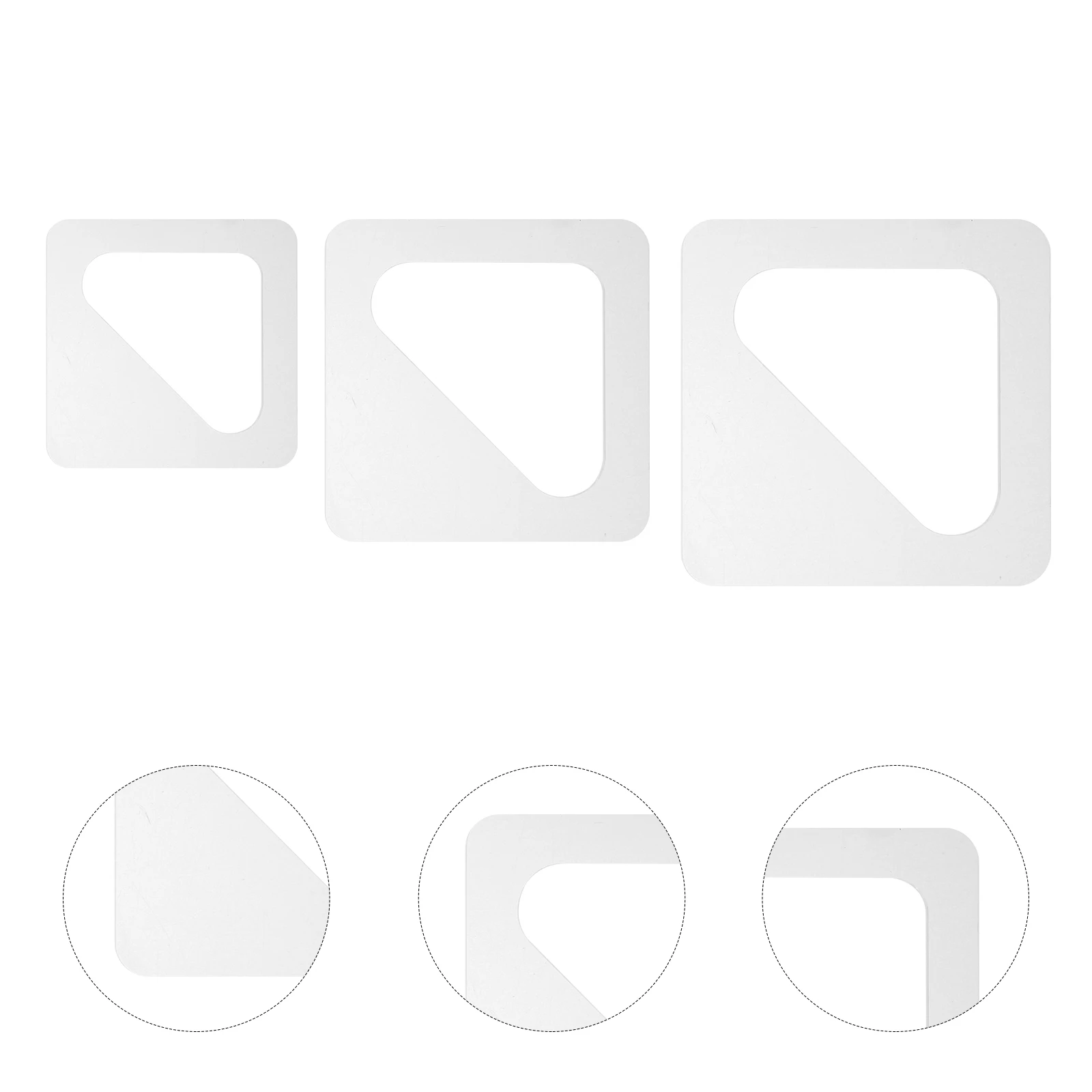 

3pcs Acrylic Cutting Board Template Reusable Clear Stencil Tracing Templates Bent Triangle Handle Charcuterie Router Round