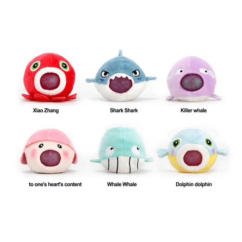 Squeeze Fidget Toys Cute Cartoon Bubble Spitting Sea Creatures Sensory Fidget Toys Squeeze Ball Toys Slow Rising Toy Funny Relax