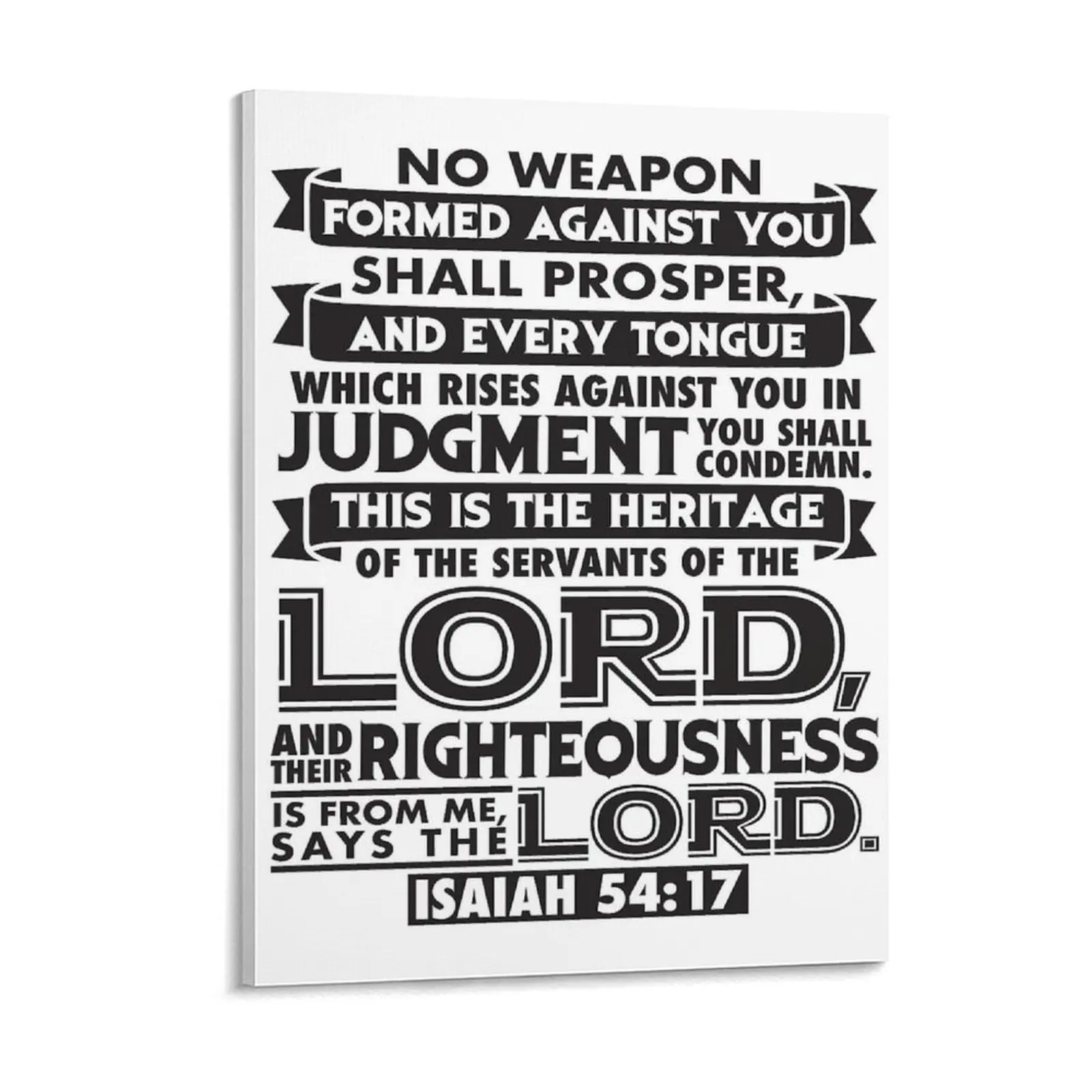 Isaiah 54 17 No Weapon Formed Against You Shall Prosper Canvas Painting Retro Living Room Kitchen Design Framed Wall Painting