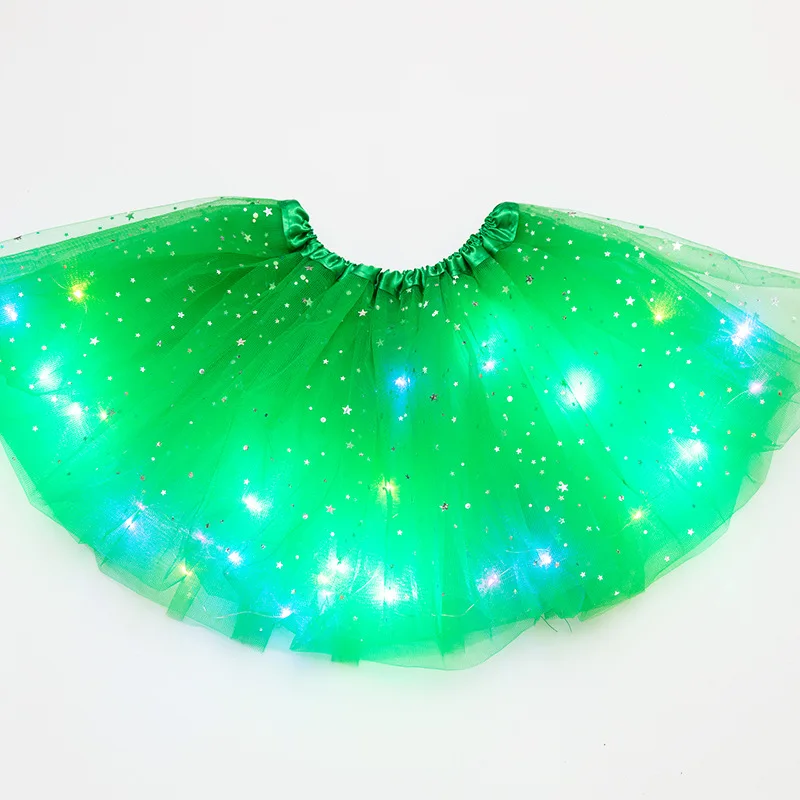 LED leuchtendes Licht Mädchen Prinzessin Tutu Rock Weihnachten Allerheiligen Hochzeit Party Tanzen Minirock 3-8 Jahre Kostüm Kleidung – Detail 10