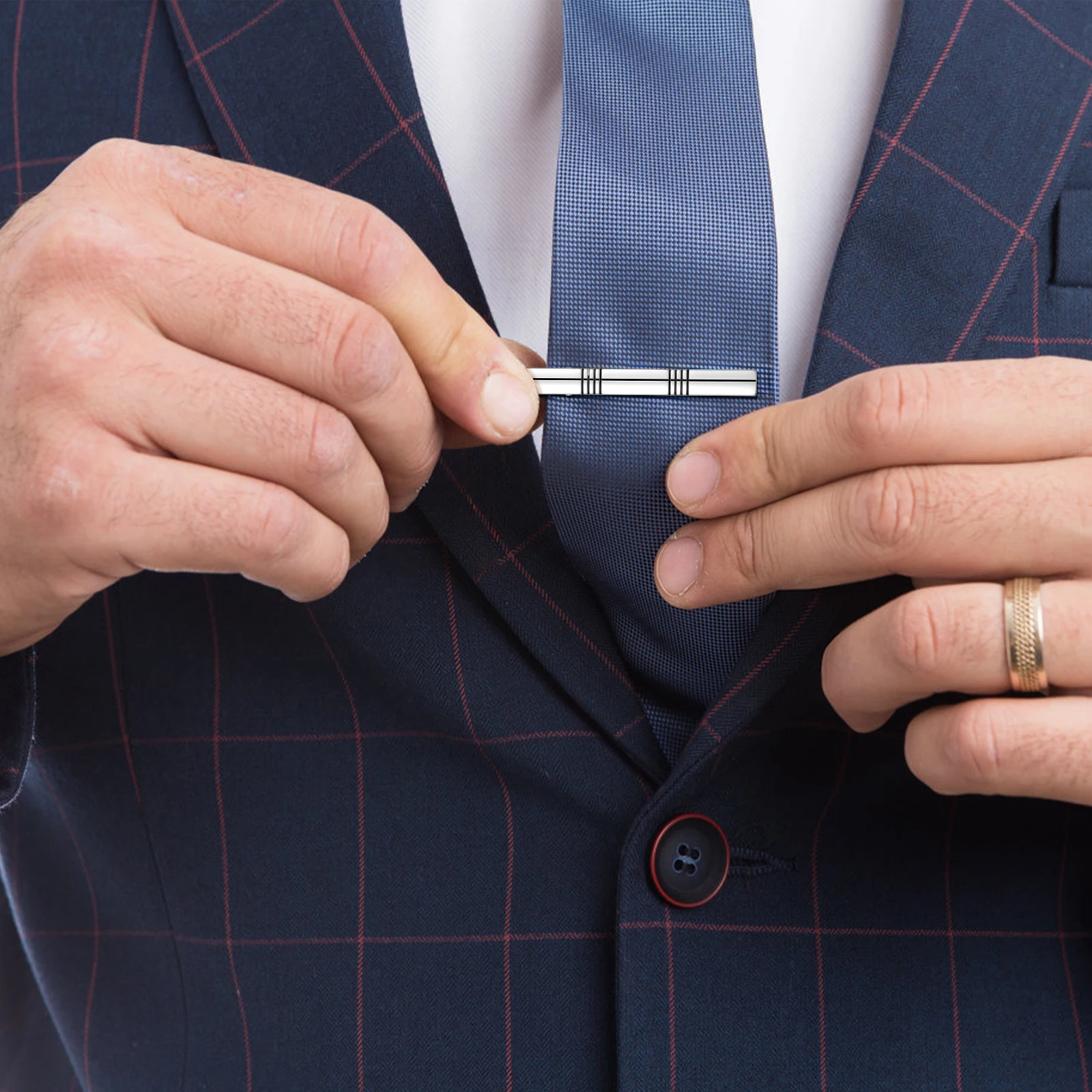 

4 pcs Men'S Tie Clips Durable Copper Metal For Business Wedding Formal Wear Minimalist Design Strong Spring Suit Accessories