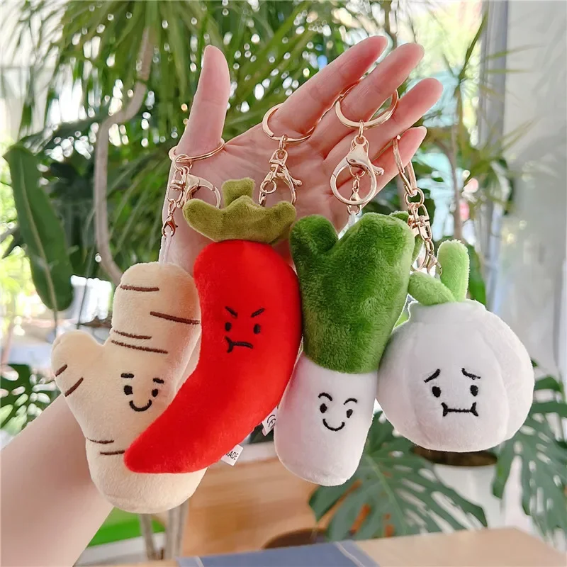 Kreative Gemüse Plüsch Puppe Schlüsselbund Niedlichen Cartoon Pflanze Plüsch Spielzeug Rucksack Anhänger Zubehör Geschenk Schlüsselbund