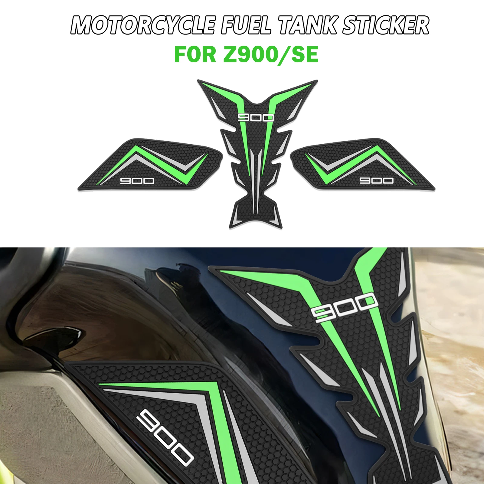 

For Kawasaki Z900 SE 2025 Z 900 Z900 2017-2025 Motorcycle Stickers Rubber Oil Tank Pad Protector Side Non-Slip Protection Decals