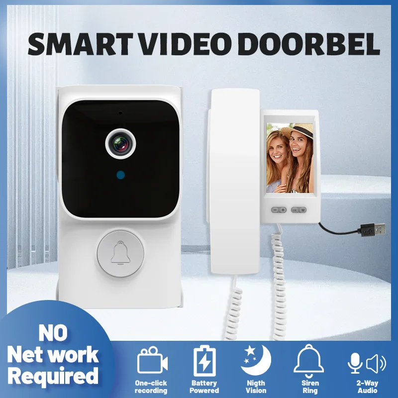 4.3Inch IPS Screen Wireless Video  Door Phone  Intercom Visual  Doorbell Peephole Viewer Door Camera 