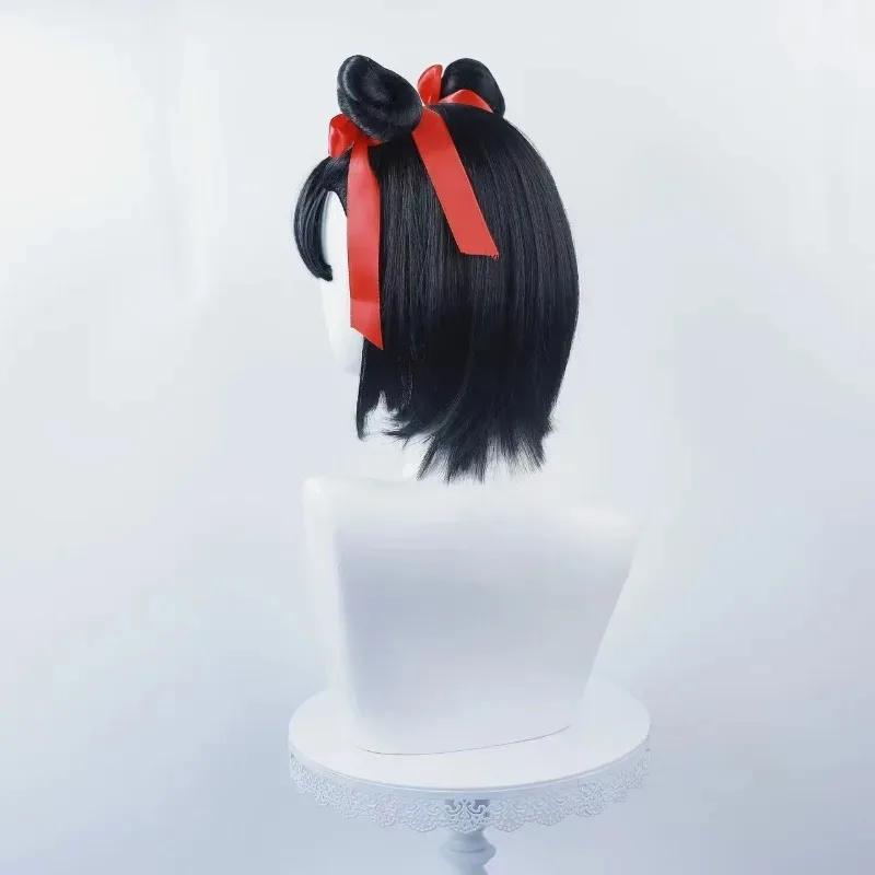 Парик для косплея Nezha 2, детская версия, тупая челка, синтетический парик с фрикадельками, аниме Coser, парик высокого качества, вечеринка на Хэллоуин