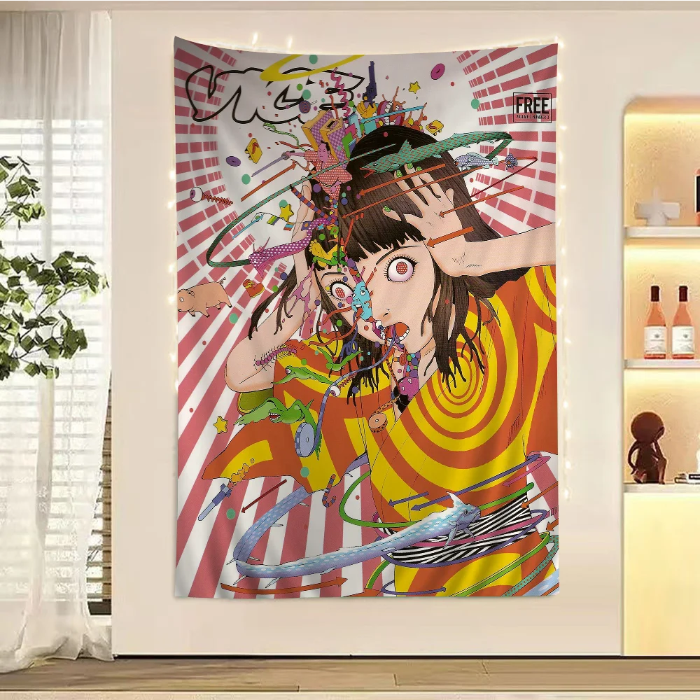 

Shintaro Kago Horror Comic Hanging Bohemian Tapestry Hanging Tarot Hippie Wall Rugs Dorm Japanese Tapestry