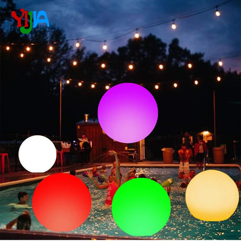 Large Floating Inflatable LED Glow in The Dark Beach Ball Toy with Color Changing Lights | Great For Summer Parties Evet