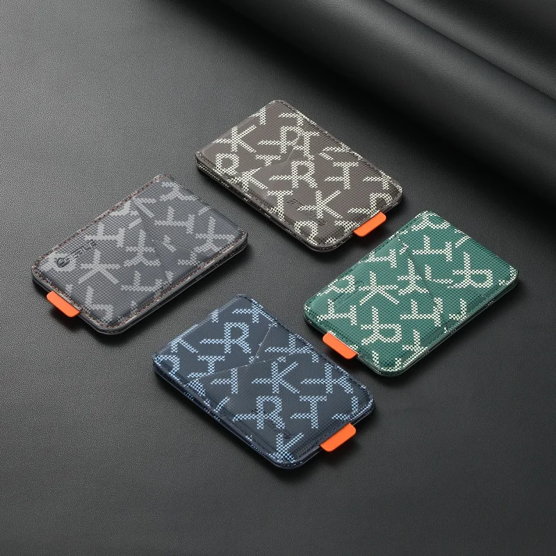 Luxuriöses Camo-Muster Kunstleder für MagSafe Kartenhalter mit Ständer für iPhone Samsung Serie RFID Anti-Skimming Geldbörse – Detail 17