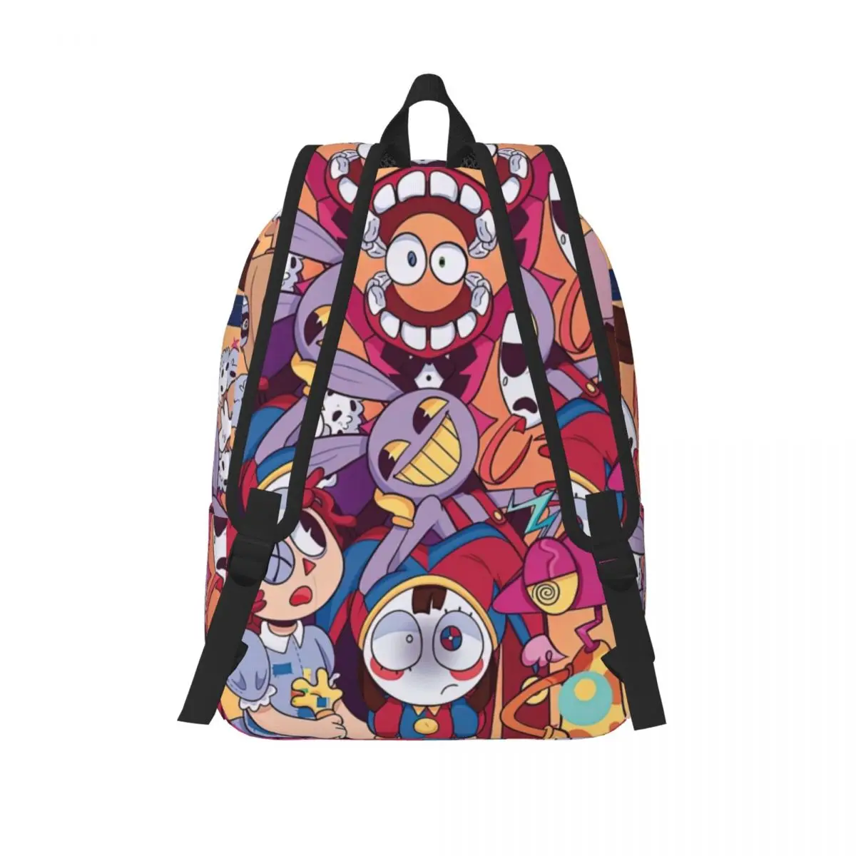 Mochila de lona anime para homens e mulheres, o incrível circo digital, clássico, ao ar livre, estudante, mochila de trabalho, bolsas de faculdade