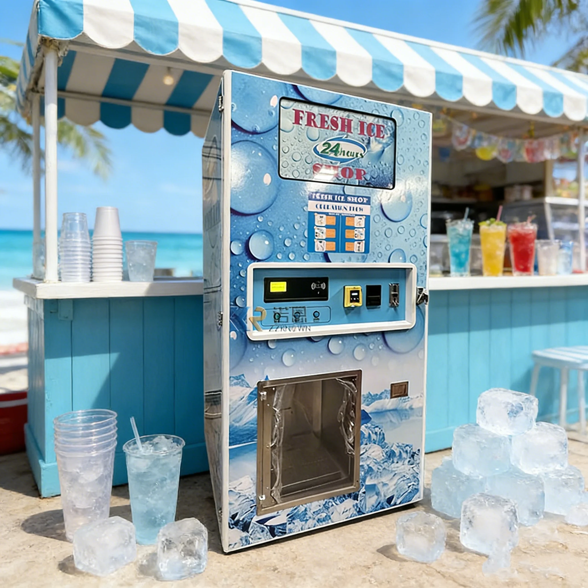

Customized Automatic Ice Vending Machine | Commercial Refrigerated Ice Dispenser for Outdoor Business