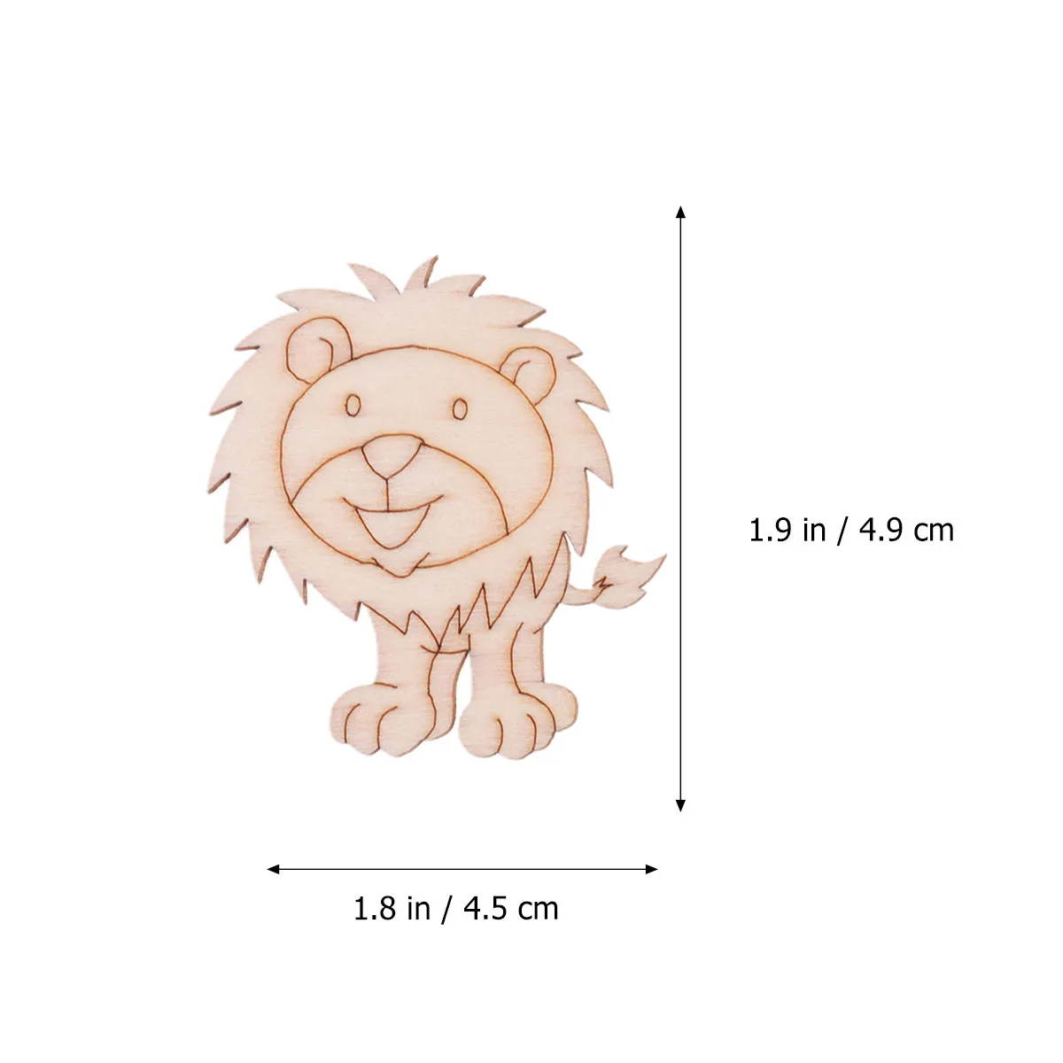 10Pcs Eco Friendly Smooth Lion Wood Slices DIY Craft Supplies for Kids Painting Scrapbooking Home Decor Birthday Christmas Party