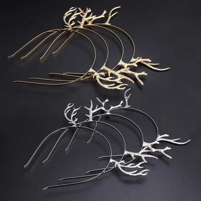 1pcs Adult Children Metal Christmas Reindeer Antlers Headband Xmas Hair Band Deer Horn Hairband Holiday Party Cosplay