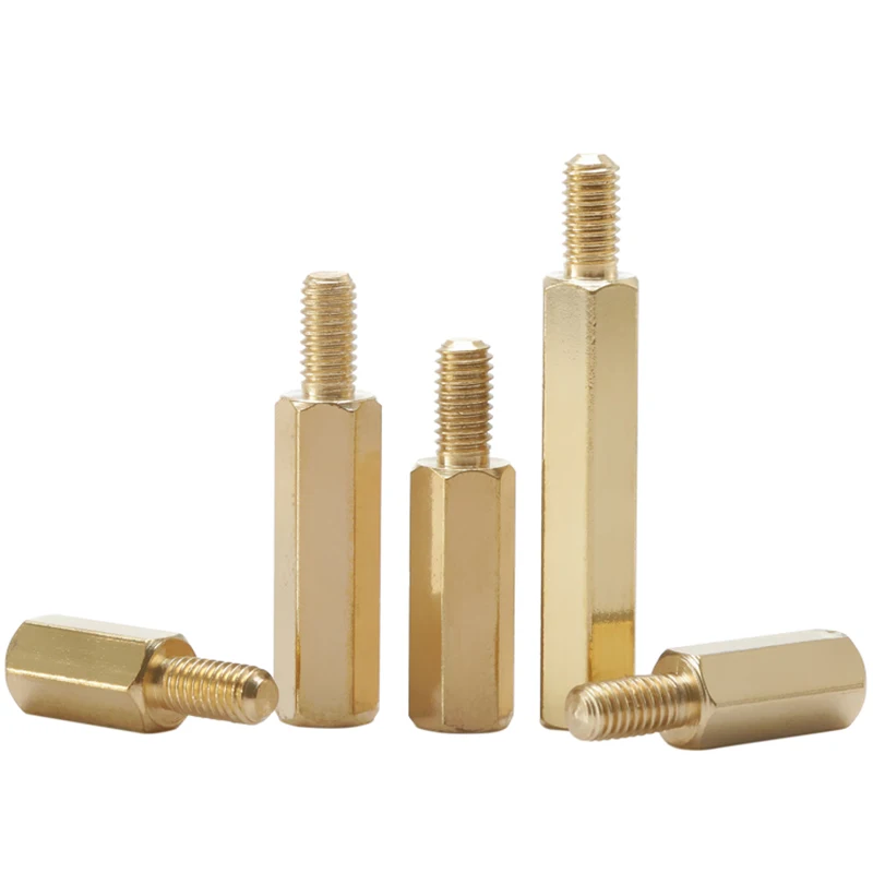 50/ 20/ 10/ 5pcs Male to Female Brass Spacer  Long Hexagonal Brass PCB Standoff Spacers M2 M2.5 M3 M4 M5 M6