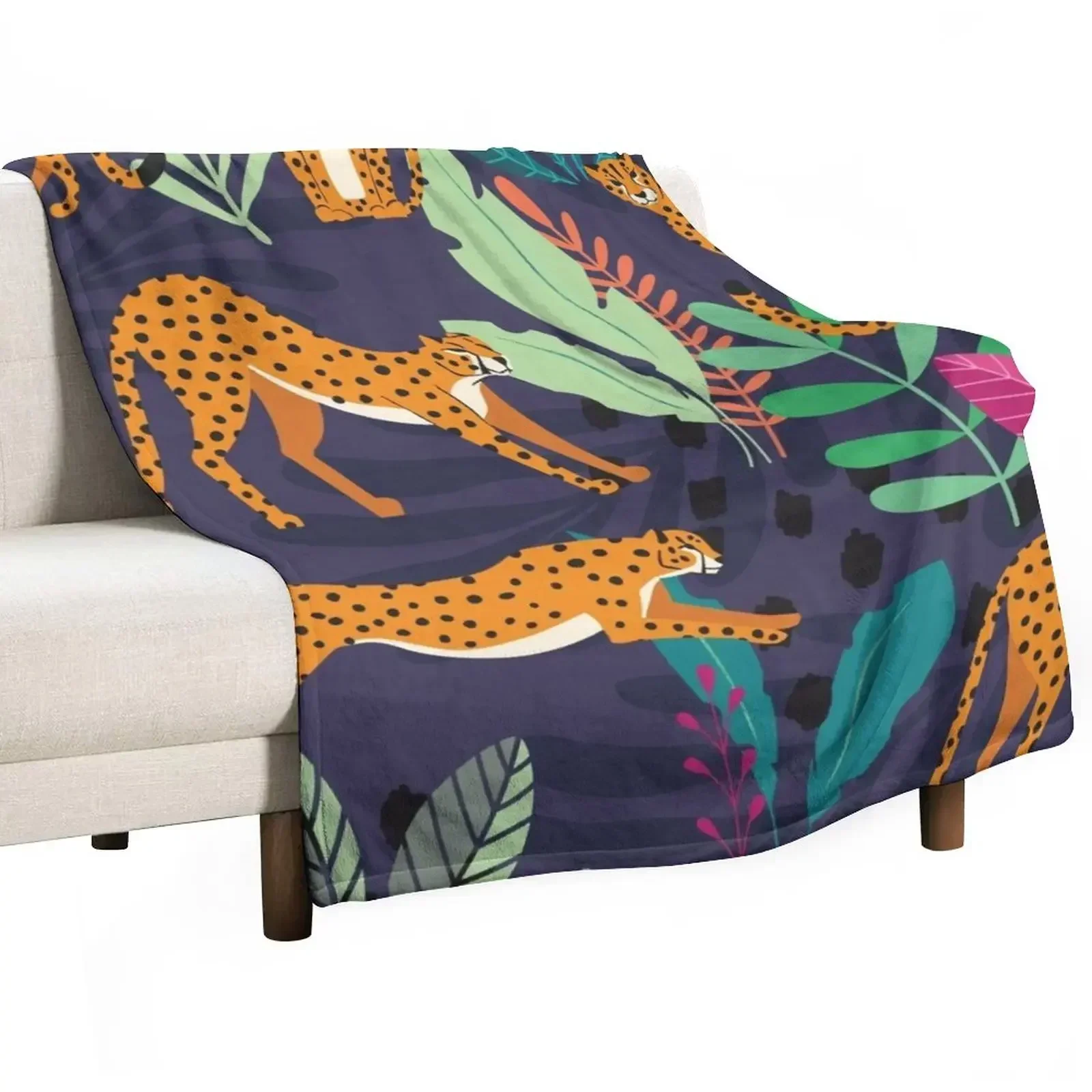 Cheetah pattern 002 Throw Blanket Cute Plaid Blankets For Sofas Quilt Plaid on the sofa sofa bed Hairys Blankets