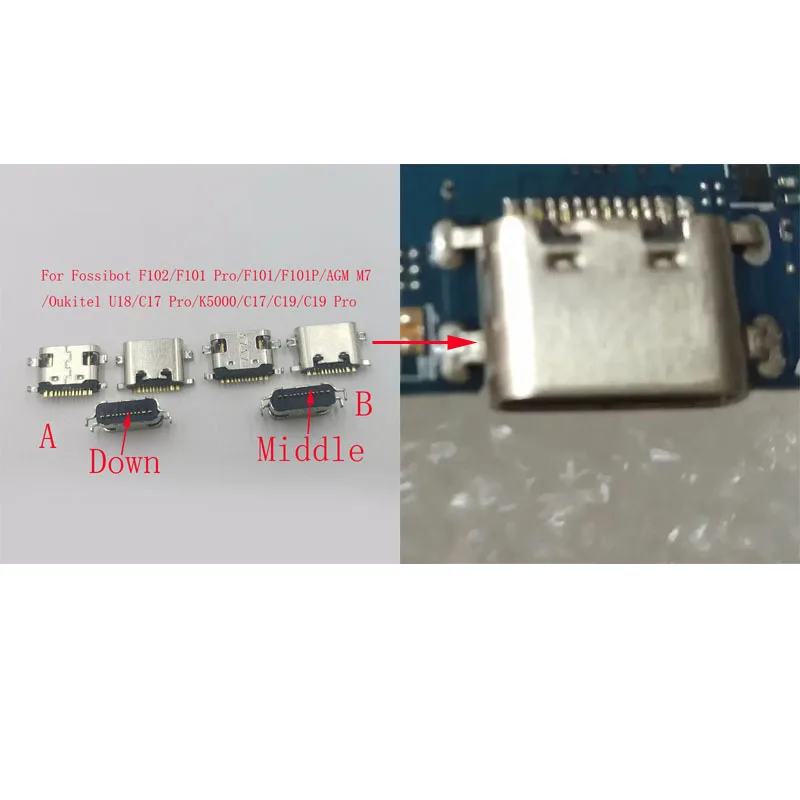 2-100Pcs Connector Plug USB Charger Port Type C Charging Dock For AGM M7 Fossibot F102 F101 F101P Oukitel U18 C17 Pro K5000 C19