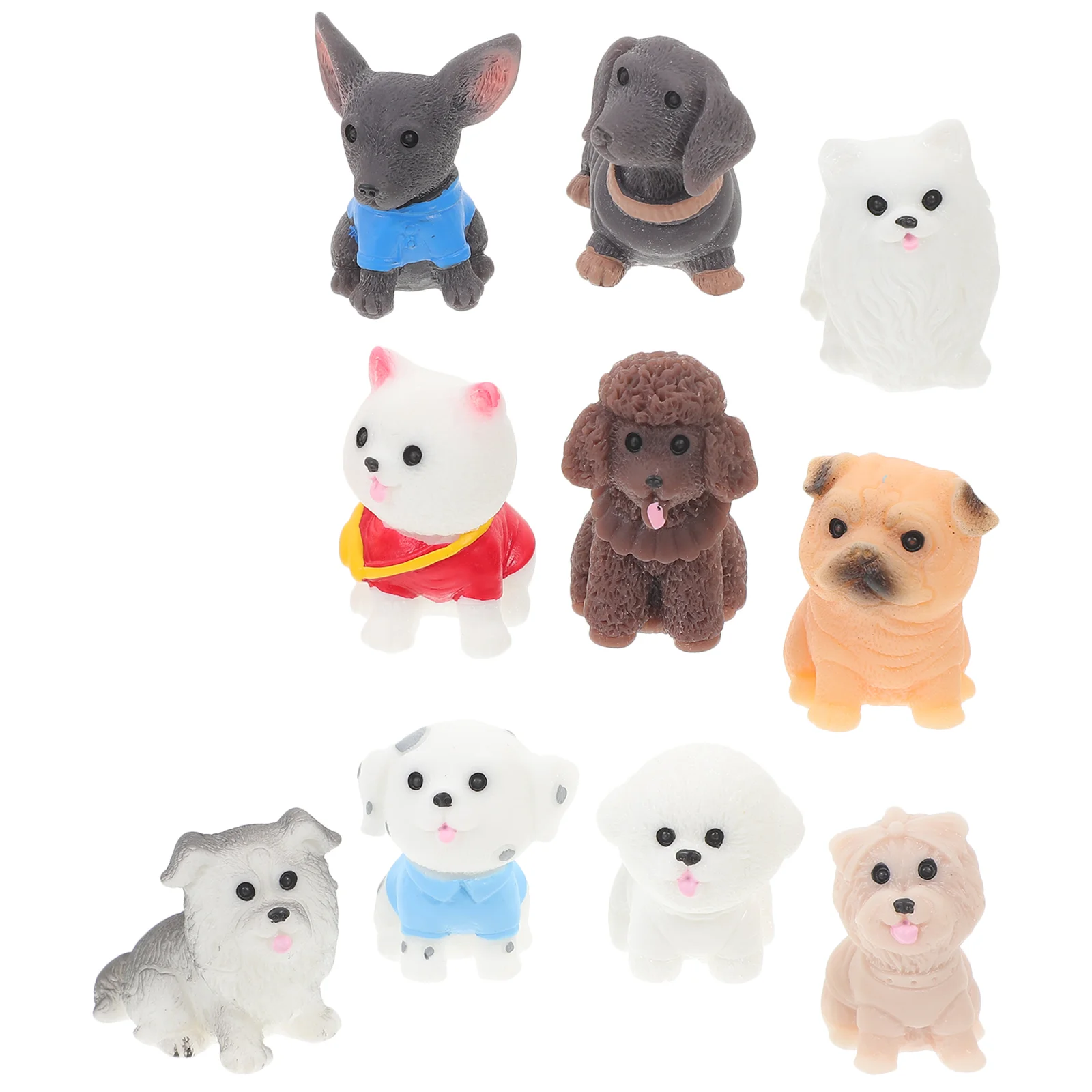 

12 Pcs Micro Landscape Puppy Small Dog Figurines Animal Animals Decor for Home Statue Sculptures