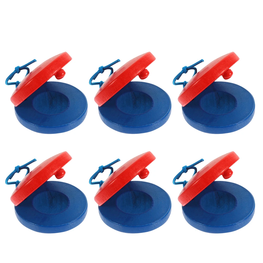 

6pcs Wood Castanets Eco Friendly Music Toys Instruments for Kids Toddlers Christmas Gifts Sound Training Percussion