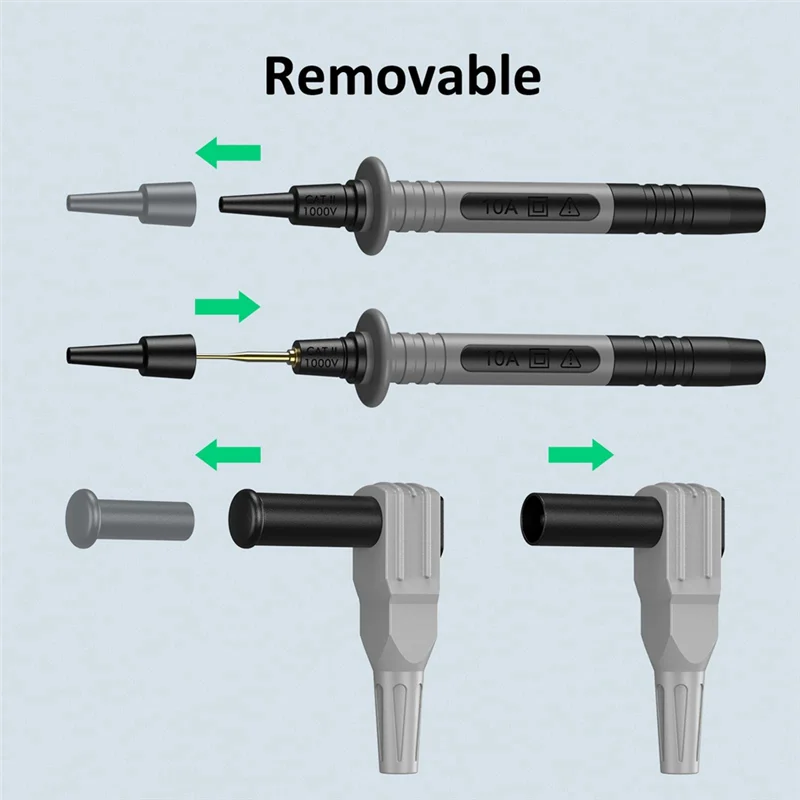 

Hot Multimeter Test Leads Kit, Precision Probe Test Lead Gold-Plated Probe Leads, Banana Test Lead Probe Clip Set