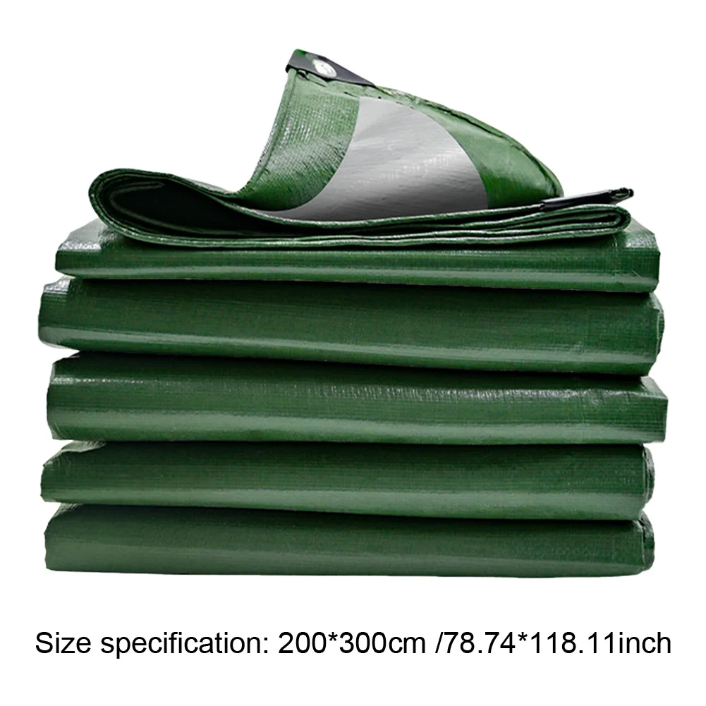 Tarp Waterproof Heavy Duty Tarp Rain Cover 2*3m 3*4m Tarpaulin Awning Canopy Cover Multipurpose Outdoor Sunscreen Green Tarp