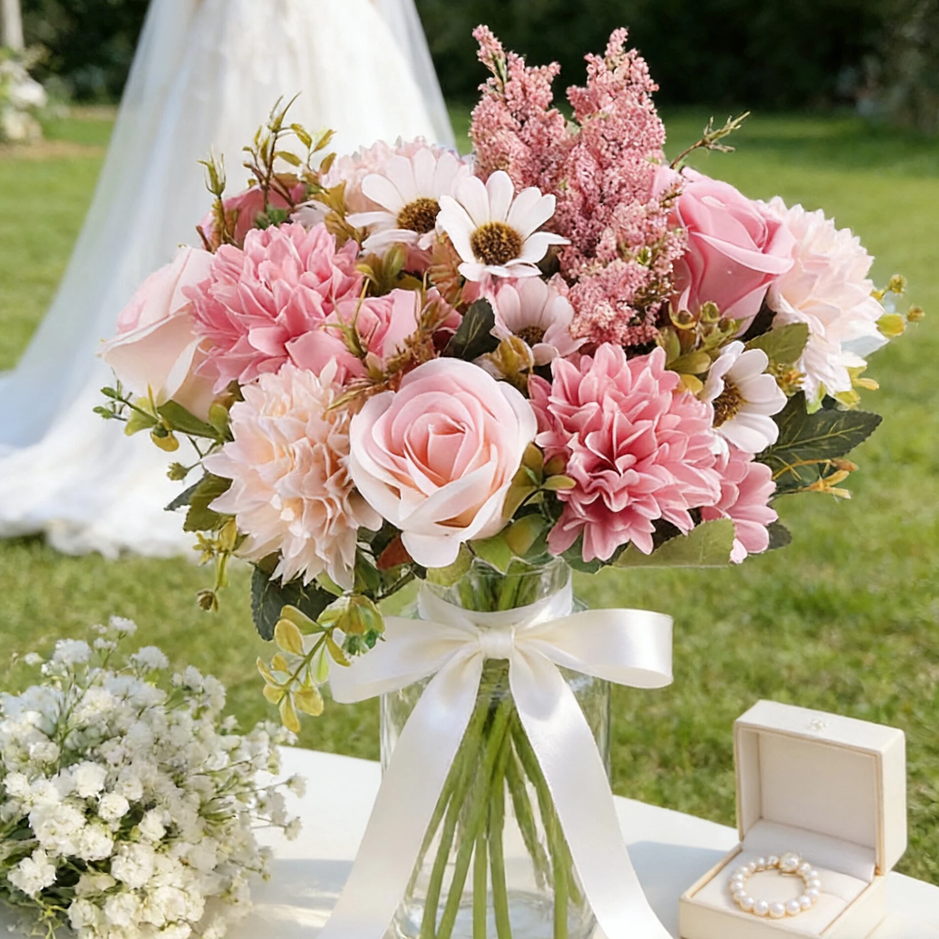Künstliche Rosen-Girlande für Hochzeit, Heim, Garten, DIY Raumdekoration, Tischdeko, Brautstrauß, Handgemachtes Muttertagsgeschenk, Bestseller – Detail 5