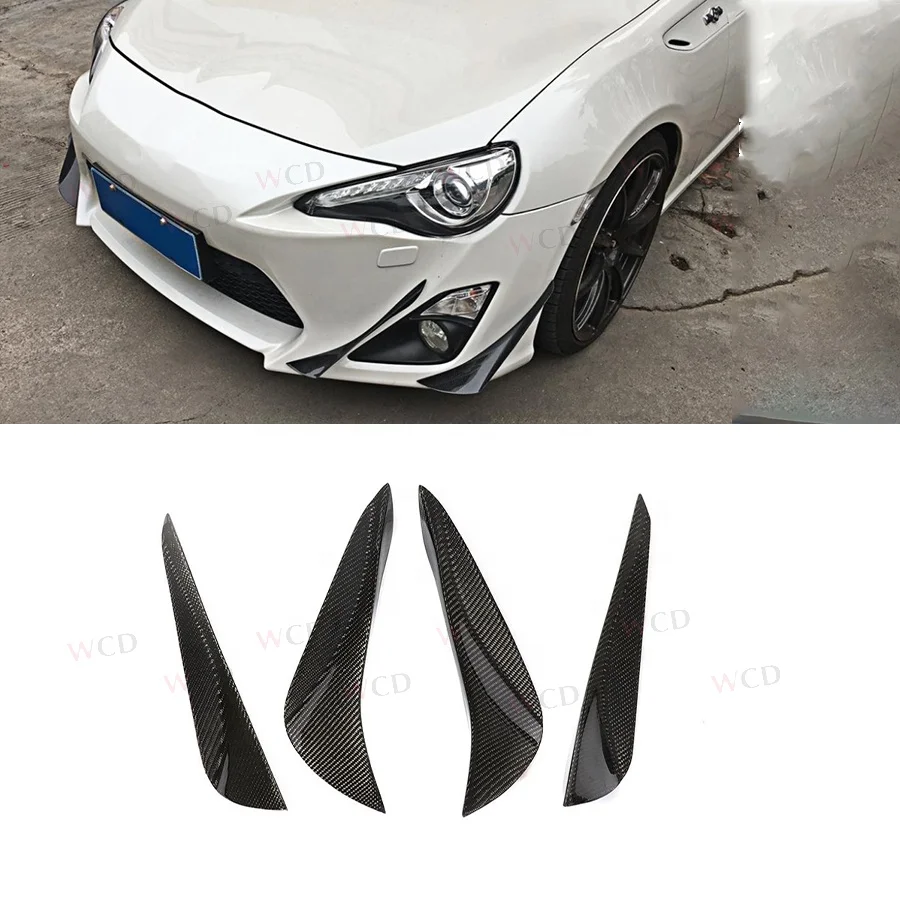 For Toyota GT86 Brz Carbon Fiber Front Side Air Vent GT86 2012-2019 Bumper Air Knife Winglet Trim Body Kit