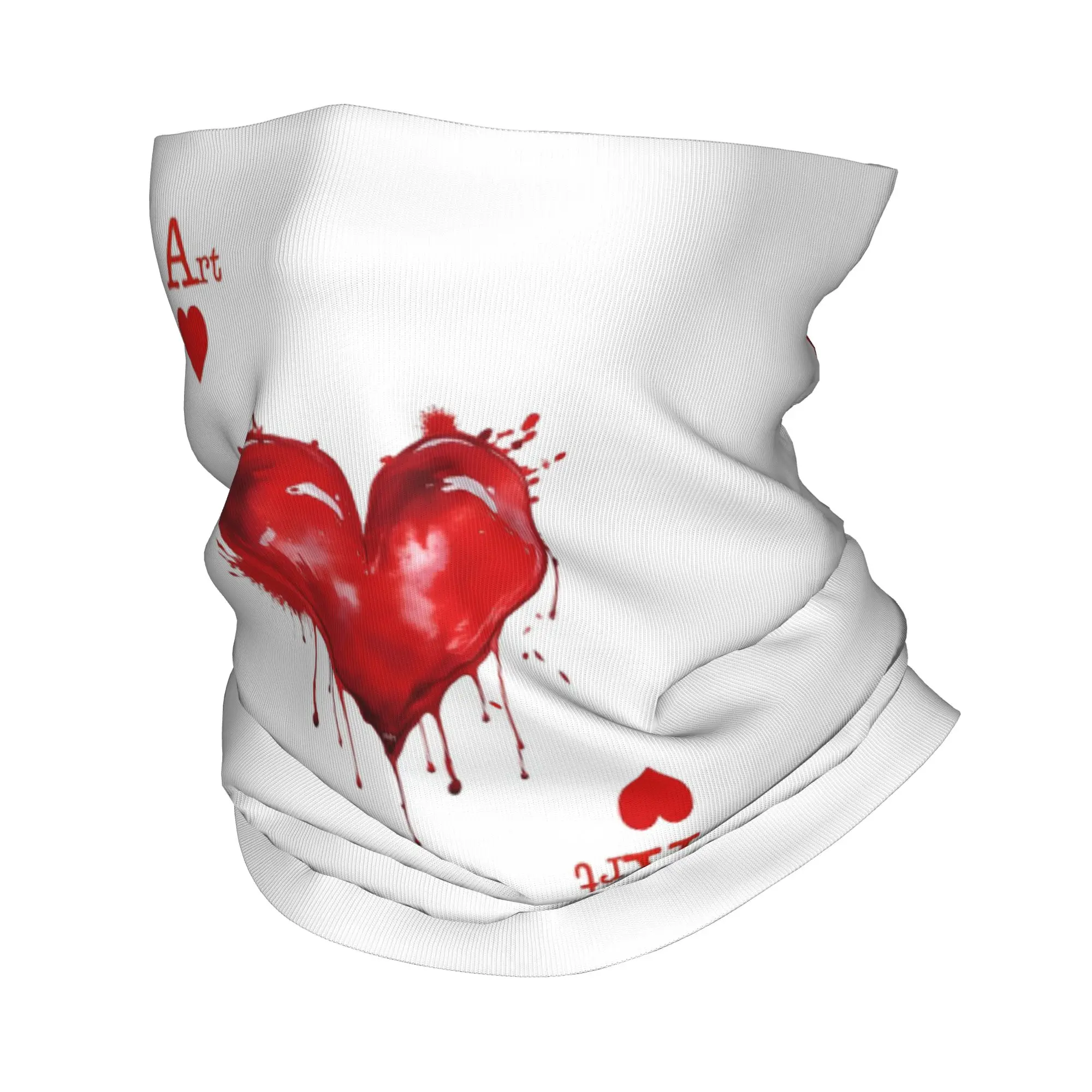 

Poker Ace of Hearts Bandana Neck Gaiter Printed Mask Scarf Warm Headband Hiking Fishing Unisex Adult