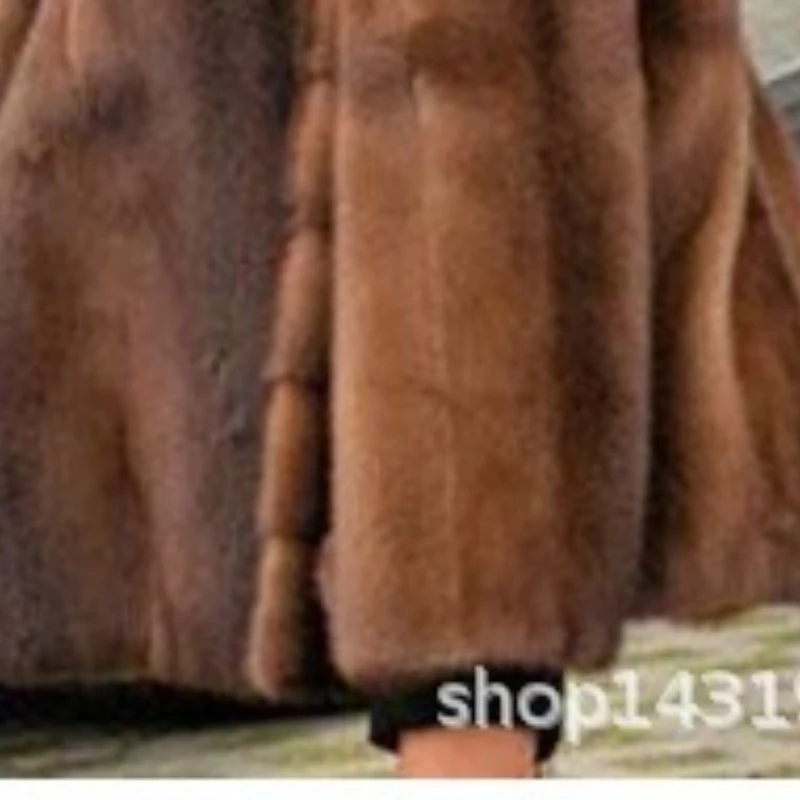 Female Autumn Winter Tops Coat Faux Fur Girdling Lapel Retro Simple Loose Comfortable Leisure Fashion Senior Minority Versatile