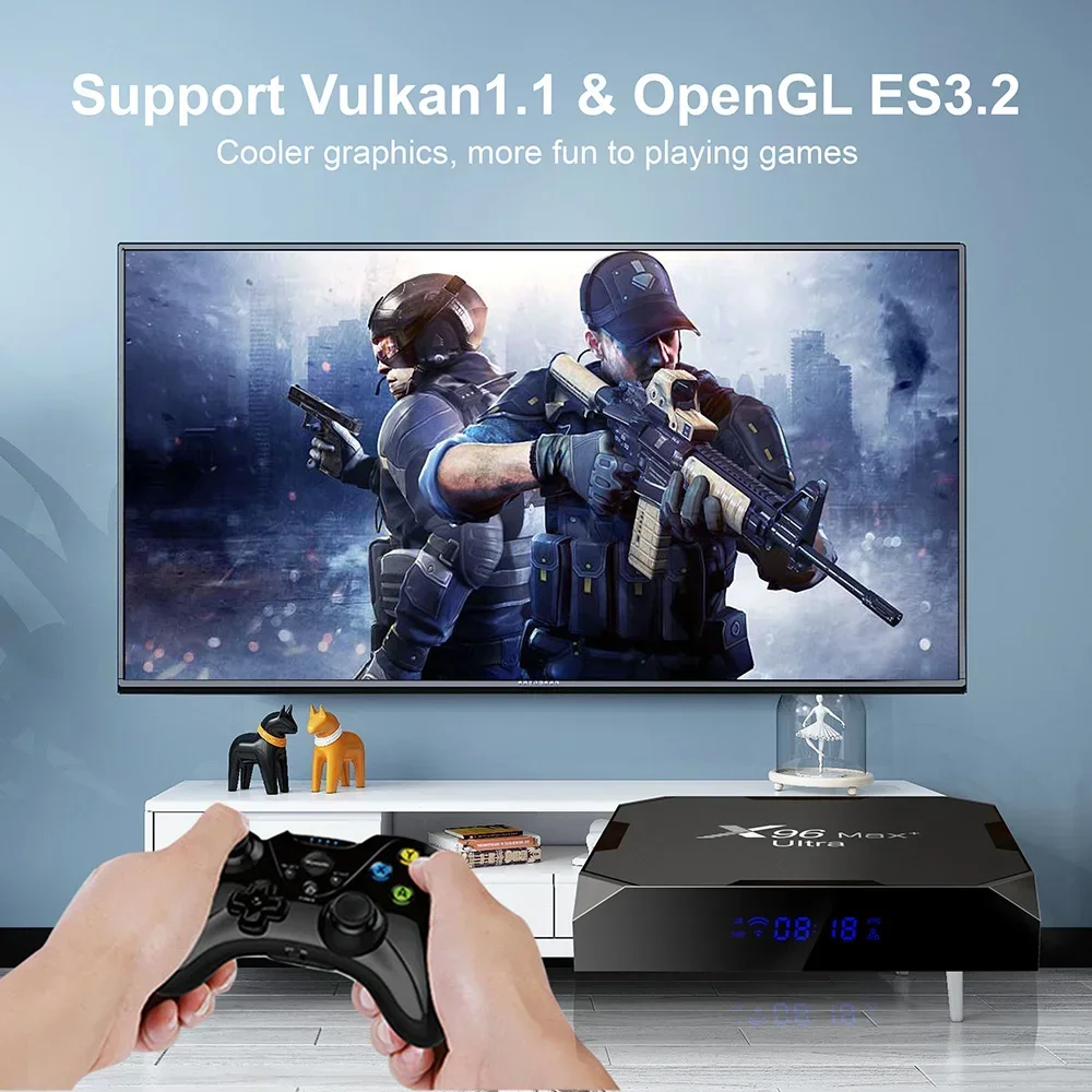 Woopker-Boîtier TV X96 Max Plus Ultra, Android 11, Amlogic S905tage, 4 Go, 32 Go, 64 Go, AV1, 8K, Wifi, BT, lecteur multimédia, décodeur