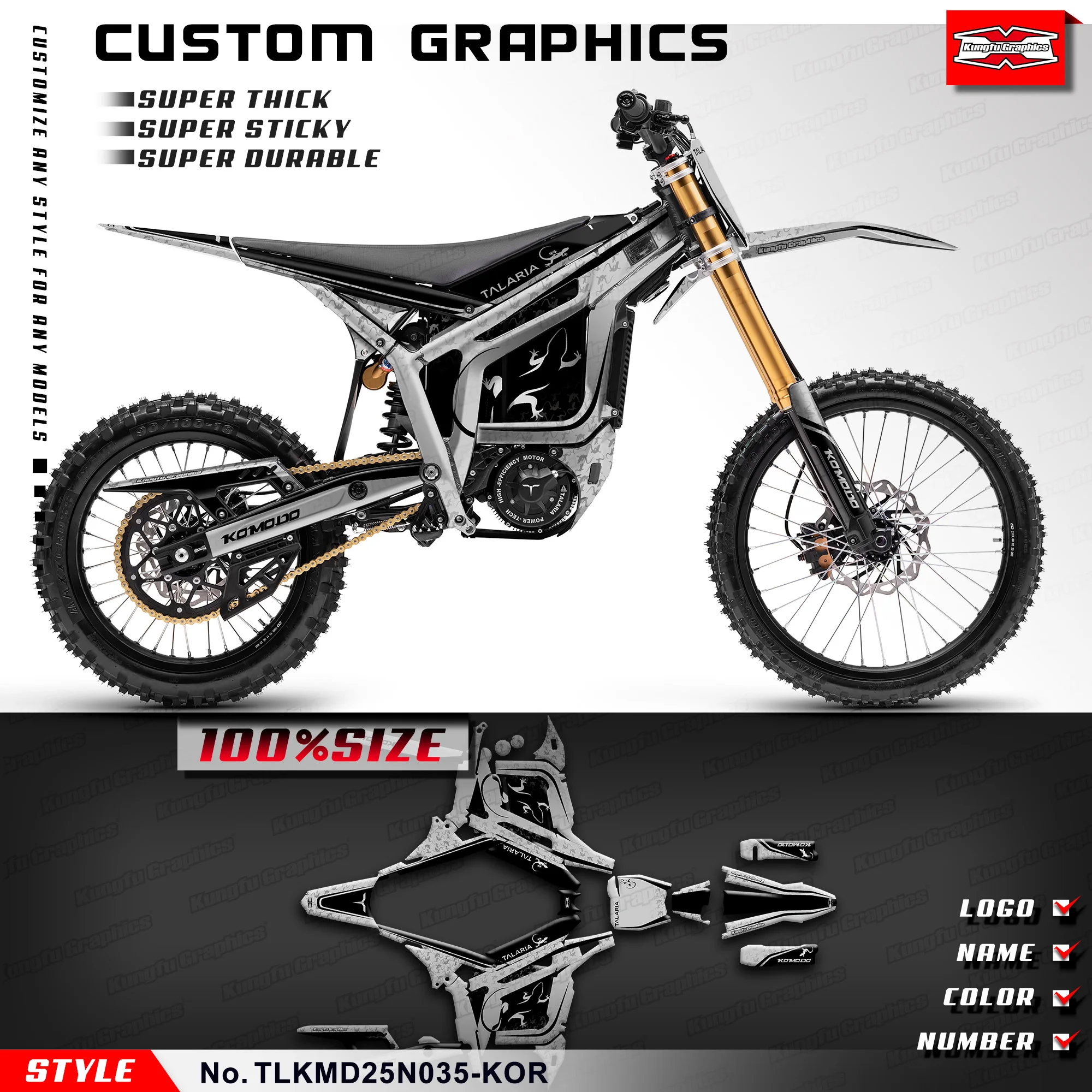 

KUNGFU GRAPHICS Stickers Complete Adhesive Decals for TALARIA KOMODO, Protector, TLKMD25N035-KOR