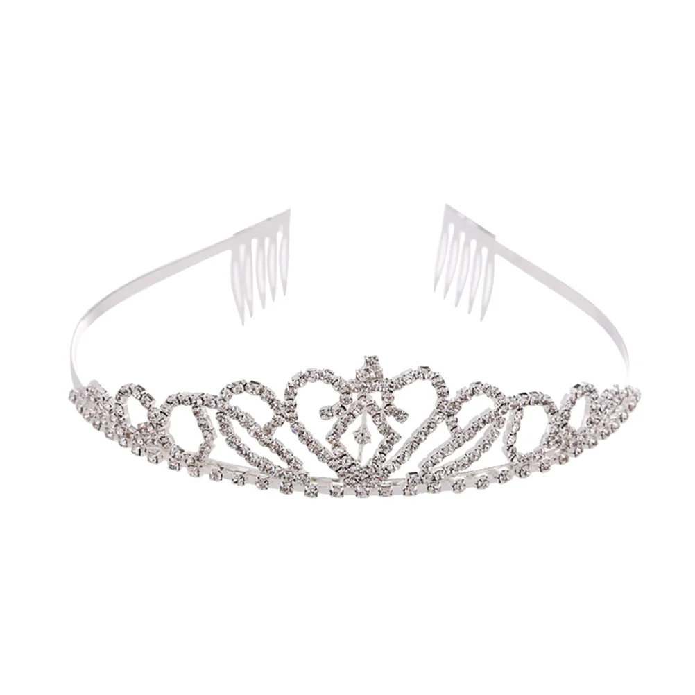 

Love Heart Wedding Tiara Crown Rhinestone Bridal Hair Accessories Elegant Bride Crown Jewelry Bridal Hair Accessories