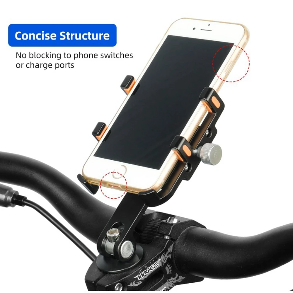 Bike Phone Holder Aluminum Alloy Bicycle MTB Cell Phone Mount Stem Adjustable Centered Installation Cycling Navigation Rack