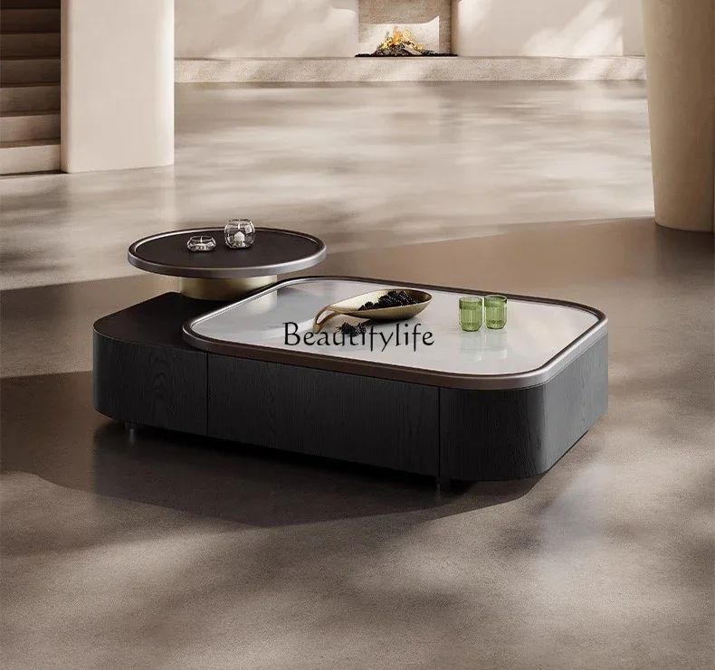 

yj9 Italian minimalist coffee table living room home coffee table light luxury high-end luxury stone modern