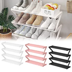 4 Tier Stainless Steel Shoe Rack Organizer Independent Shoe Cabinet With Steel Pipe  Entrance Shoe Cabinet Corridor Shoe Cabinet