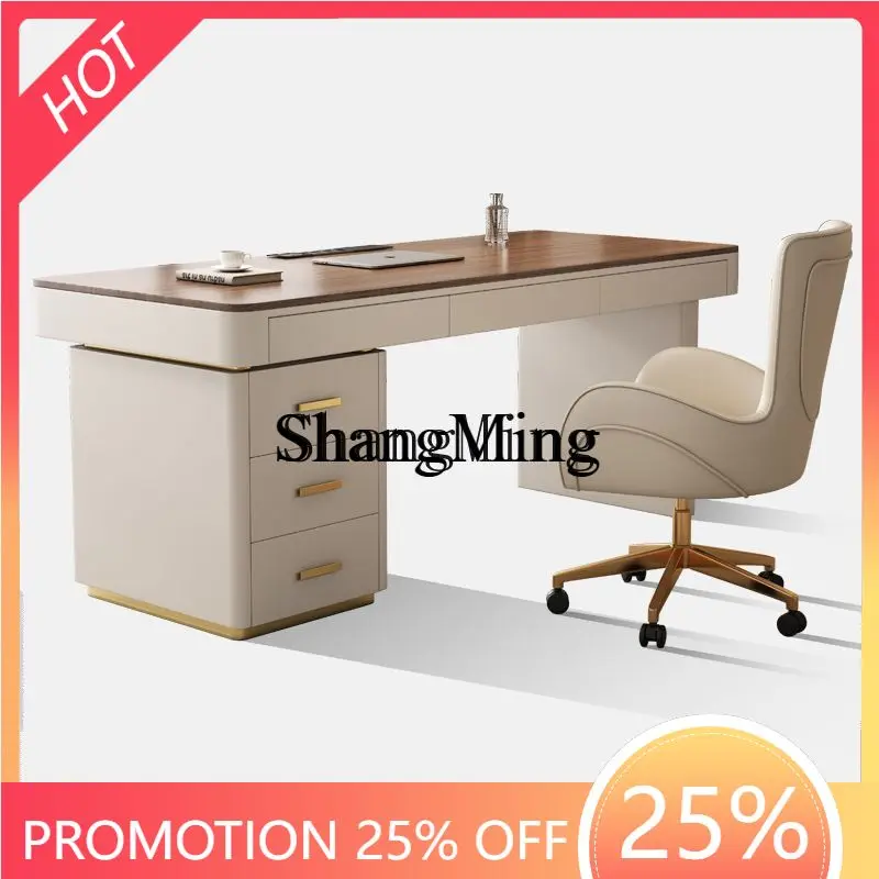 

ZYY premium walnut solid wood desk light luxury modern simplicity high sense home study living room computer work table